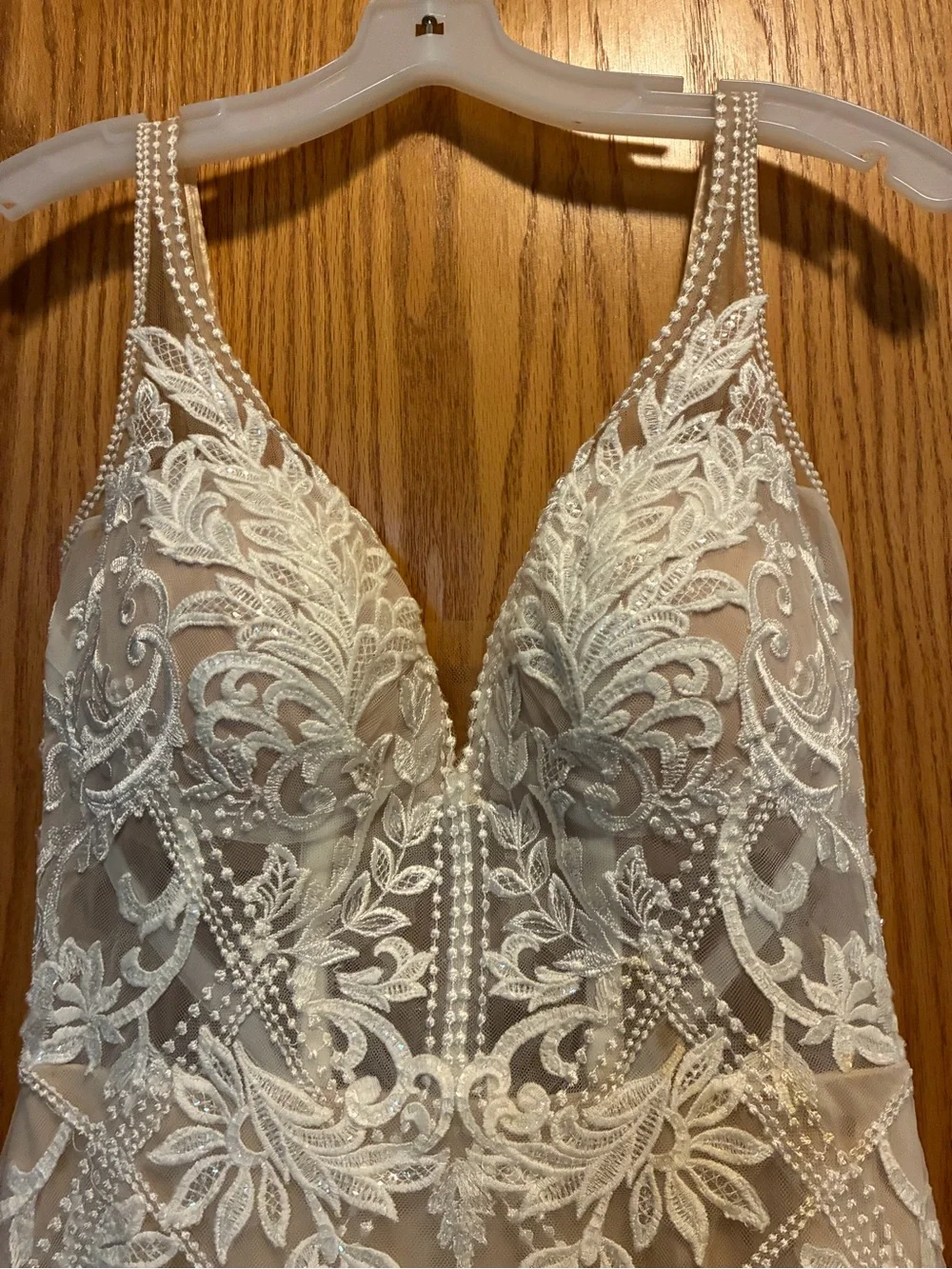 Elegant White Lace Bridal Veil and Dress Accent